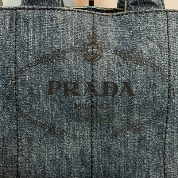 Authentic Prada Canapa denim tote bag with dustbag. - Picture 6 of 17